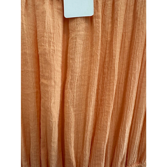 Size S Women's Current Air Smocked Waist Midi Dress Cantaloupe - Picture 4 of 8